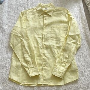 Uniqlo Light Yellow Linen Button-Down Shirt